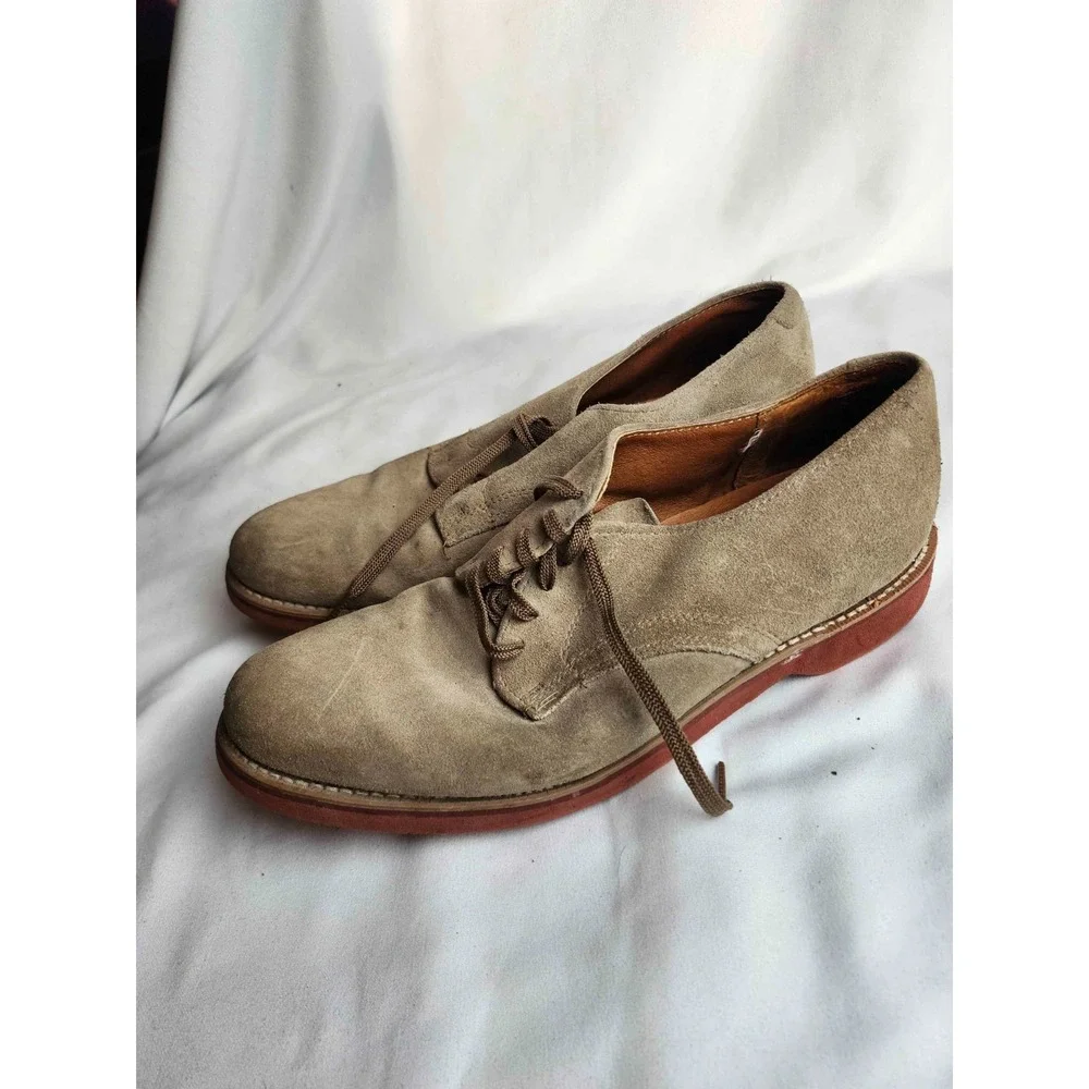Vintage Oxfords Dress Shoes Mens Size 9.5M Tan Leather Made In USA Lace Up
